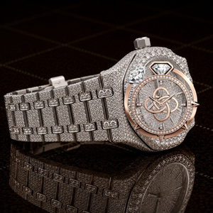 Montre de luxe pour homme en moissanite et diamants, entièrement pavée, avec pierres VVS, bracelet montre - Product Image 2