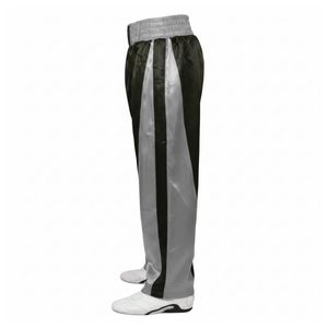 Pantalon de sparring gris contrastant, pantalon de kickboxing, équipement d'arts martiaux MMA, pantalon d'entraînement professionnel respirant en satin - Product Image 3