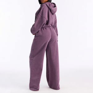 Ensemble 2 pièces de haute qualité pour femme : short de survêtement et sweat à capuche délavé à l'acide, respirant, écologique, style streetwear, idéal pour l'été - Product Image 2