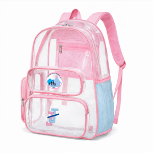 Jack And Jill Of America <b>Clear</b> Backpack Transparent Carry <b>Bag</b> <b>Clear</b> PVC Bookbag See Through Security Approved <b>Clear</b> <b>bag</b> - Product Image 1
