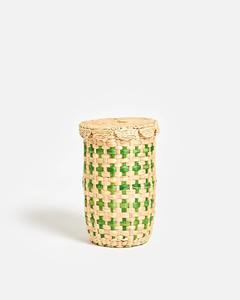 Panier à linge en osier naturel et vert, tressé à la main, panier de rangement, vente en gros, écologique, fabriqué au Vietnam - Product Image 2