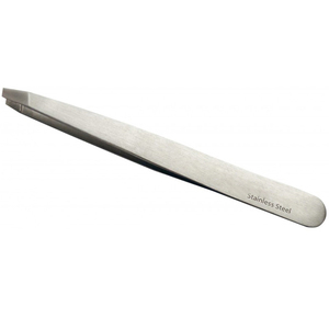 Pince à épiler pour extensions de cils et sourcils, faite à la main, de qualité supérieure, à pointe inclinée, couleur noire, en promotion - Product Image 2