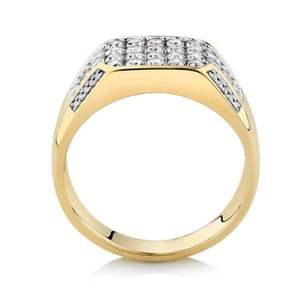 Bague pour homme en or jaune 14 carats avec diamants blancs de 1,15 carat, pureté VVS, bijoux hip-hop pour homme, bague diamant pour homme - Product Image 2
