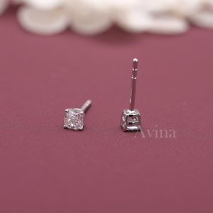 IGI Certified Lab Grown Diamond Cushion Cut <b>Stud</b> Earrings 9K White / Yellow & Rose Gold Solitaire Diamond Earrings - Product Image 5