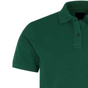 Polo de Algodón Verde Sólido de Manga Corta para Hombre, Corte Regular, Estilo Casual, Diseño con Botones, Tejido Antienvejecimiento - Product Image 5