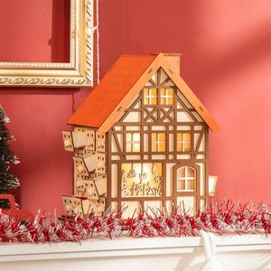 Calendario dell'Avvento Natalizio a Forma Quadrata, Babbo Natale 3D con Caramelle, Decorazione per la Casa in Cotone e MDF, Forniture in Sacchetti - Product Image 1