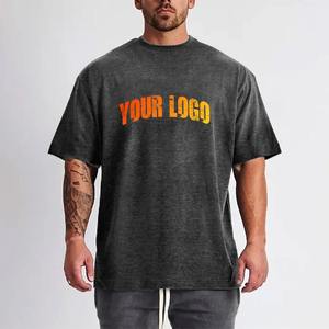 T-shirt Streetwear Gris en Gros, Coton Oversize, OEM ODM, T-shirt Gris Oversize, Chemise Mode Urbaine Homme Femme Coupe Ample Anthracite - Product Image 2