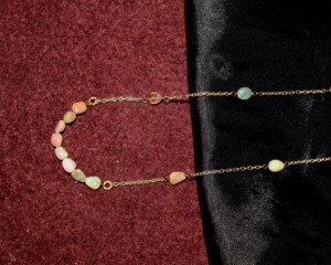 925 Sterling Silver Gold Plated Natural <b>Opal</b> Gemstone Beaded Handcrafted <b>Necklace</b> for Women - Product Image 5