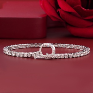 Pulsera de tenis de oro blanco de 14K con diamante cultivado en laboratorio de 5.17 CT, cierre de palanca, chapado en rodio, certificado IGI, regalo perfecto para ella - Product Image 2