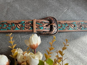 Nouvelle sangle de sac de remplacement peinte à la main en cuir véritable véritable avec ajusteurs sangles de guitare/caméra détachables personnalisées occidentales - Product Image 3