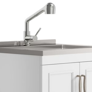 Mobile Lavanderia Bianco Cardinal da 28 Pollici con Rubinetto e Lavello in Acciaio Inox, Elettrodomestico Premium - Product Image 4