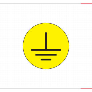 Etiqueta Adhesiva Redonda Amarilla de Parada de Emergencia con Acabado Mate para Botón de Seguridad de Apagado de Maquinaria Industrial - Product Image 1