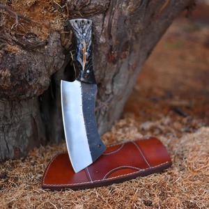 Couteau à découper en acier au carbone forgé – Lame artisanale de 12 pouces avec manche en bois nid d'abeille et étui en cuir – Couteau d'extérieur - Product Image 4