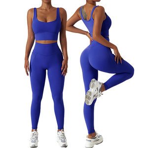 Ensemble de vêtements de sport 3 pièces pour femmes en gros : Leggings, veste de gym, survêtement, tenue de yoga – Spandex/Nylon respirant sans couture - Product Image 3