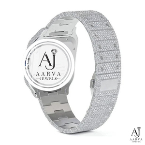 Reloj Automático Mecánico de Acero Inoxidable con Moissanita Helada, Cristal de Zafiro, Esfera de Lujo, Bisel, Brazalete y Manecillas Luminosas Analógicas - Product Image 4