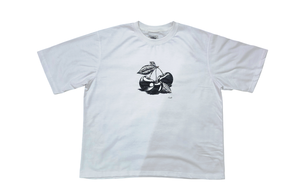 Camiseta Formal Negra Oversize de Punto Grueso para Hombre, de Poliéster/Algodón, con Efecto Desgastado, Lisa, Lavado a la Piedra, Gruesa, en Blanco, Personalizable OEM - Product Image 2