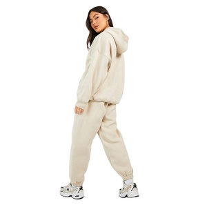 Conjunto de chándal de Jersey para mujer OEM, ropa deportiva personalizada, Sudadera con capucha y pantalón para mujer, fabricante de chándal de moda para Otoño e Invierno para mujer - Product Image 2