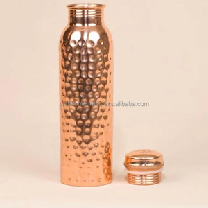 Customized 750ML Hammered 100% Pure Copper <b>Metal</b> <b>Water</b> <b>Bottle</b> Eco-Friendly with Lid Accessory for Drinkware - Product Image 2