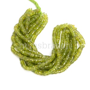 ลูกปัดยาง Peridot heishi ธรรมชาติพลอยหลวมเหลี่ยมเพชรพลอยสีเขียว - Product Image 3