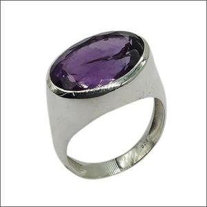 Anillo Elegante de Plata 925 con Gema de Amatista, Anillos Finos de Calidad Superior con Brillo Impresionante - Product Image 1