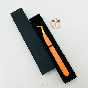 Pinzas Profesionales de Titanio Dorado en Forma de L para Extensión de Pestañas, Punta de Fibra de Precisión, Herramienta de Belleza de Acero Inoxidable - Product Image 6