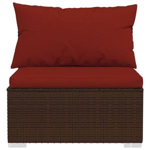 Set salotto da 10 pezzi in Poly Rattan marrone con comodi cuscini per mobili da esterno - Product Image 6