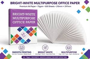 Papel Blanco para Copiar A4 de 75 GSM para Impresión de Oficina, Fotocopiado, Documentos Escolares y Suministros de Oficina de Indonesia - Product Image 3