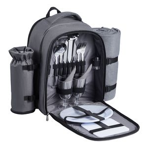 Zaino da Picnic alla Moda per 2 Persone con Scomparto Termico Isolato e Portabottiglie/Vino Staccabile - Product Image 6
