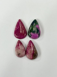 Lot de 15 cabochons en thulite rose naturelle, forme poire, 36g, vente en gros, fournisseur de pierres précieuses en vrac pour les acheteurs chinois - Product Image 4