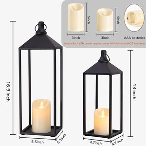 Private Labelling Elegant Black Metal Lantern Candle Holder For Home <b>Table</b> <b>Decoration</b> And Outdoor Patio Lighting - Product Image 2