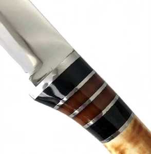 Couteau utilitaire d'extérieur en acier inoxydable fait main sur mesure avec manche segmenté en bois de cerf - Product Image 2