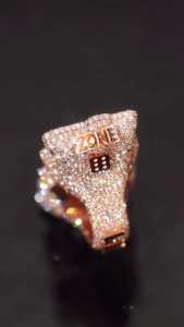 Iced Out 925 Sterling Silver VVS Moissanite Diamond Luxury Elegant Hip Hop <b>Statement</b> <b>Ring</b> For Unisex Party wear - Product Image 2