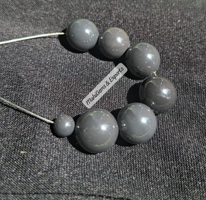 Perles polies en moissanite grise de 12 mm pour bracelet, collier et autres bijoux en diamant - Product Image 4