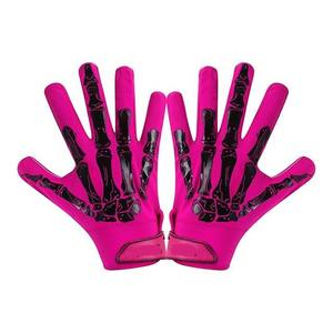 Full Finger Breathable Outdoor Sports Gloves Pink Polyester/Cotton Unisex All Seasons <b>Hook</b> and Loop Closure - Product Image 3