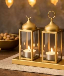 Linterna de Ramadán para decoración del hogar, hecha con materiales de alta calidad que garantizan durabilidad y un uso prolongado, con diseño de portavelas. - Product Image 6