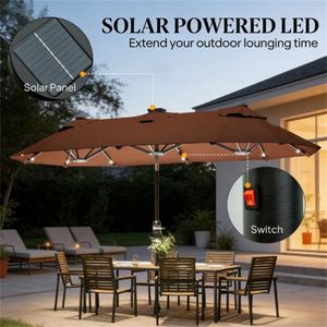 Parasol de terrasse extérieur, parasol de jardin et parasols et bases pour patio de café - Product Image 2