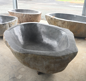 อ่างอาบน้ำหินแม่น้ำทรงอิสระ ดีไซน์หรูหรา รูปทรงไม่สมมาตร โครงสร้างแข็งแรง ทนทาน พร้อมฝาปิด - Product Image 5