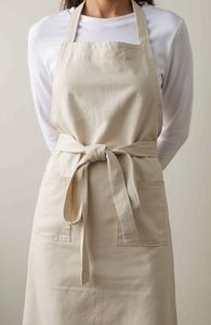 Tablier en toile avec poche, longueur intégrale, unisexe, écologique, décontracté, pour la cuisine, couleur unie, tissé, 100% coton - Product Image 2