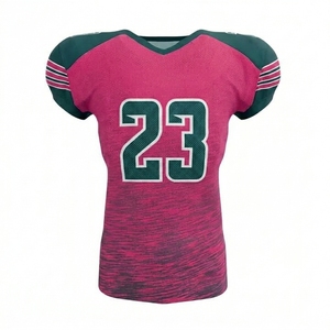 Ensemble de maillots de football américain personnalisés pour hommes, col en V, manches courtes, maille 100% polyester, évacuation de l'humidité, uniformes ajustés, numéro 23 - Product Image 2