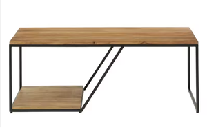 Industrial Wooden <b>Computer</b> Desk with Black Metal Frame Side Storage Shelf <b>for</b> Office Study and Home Workstation - Product Image 2