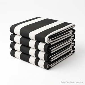 Tela de Lona Resistente al Agua con Rayas Blancas y Negras de Estilo Árabe, Orgánica y de Alta Resistencia para Tiendas de Campaña - Product Image 5