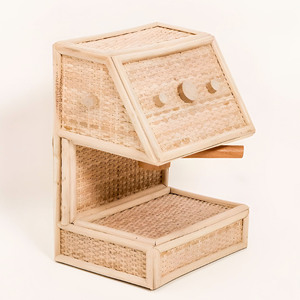 Good quality handweaving rattan coffee <b>machine</b> espresso maker toy kids interactive play toys - Product Image 3