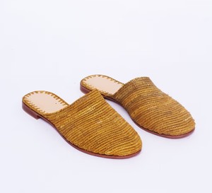 Handmade Raffia <b>Mules</b>: Woven Moroccan Slip-On Shoes - Product Image 1