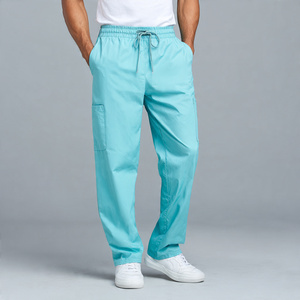 Premium Quality Comfortable Knitted Breathable Hospital <b>Scrubs</b> Uniform Pants Elastic Waist Multi-Pockets - Product Image 3