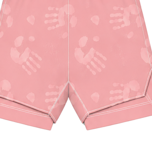 Short de bain athlétique rose corail et blanc, léger, séchage rapide, respirant, avec cordon de serrage à la taille, pour l'entraînement et la performance sportive - Product Image 4