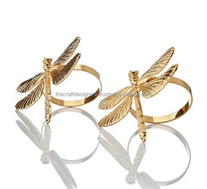 Meilleure vente porte-serviettes libellule en métal personnalisé anneaux de mouchoirs impressionnants pour mariages vaisselle décor Style créatif - Product Image 1