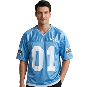 Maillot de football américain tendance en maille respirante, uniforme d'équipe OEM, col en V, léger, pour entraînement et match, fournisseur en gros - Product Image 1
