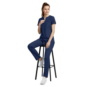 Ensemble de blouses médicales unisexes à manches courtes, col en V, pantalon cargo, uniforme d'infirmière, vêtements de travail pour hôpital, soins de santé, médecin, taille XXS, en spandex - Product Image 2