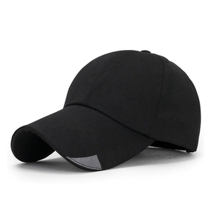 Gorra de Béisbol Negra de 6 Paneles, Ajustable, Unisex, Casual, de Color Sólido, Transpirable, de Poliéster, para Exteriores, Primavera, Verano, para Adultos - Product Image 1