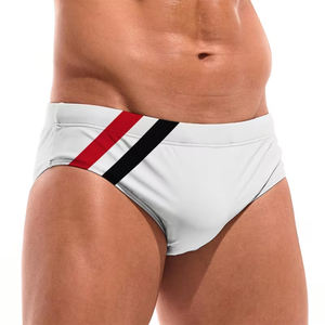 Lightweight <b>Men's</b> Solid Casual Beach <b>Short</b> <b>White</b> Four Way Stretch Summer Swimming Trunks with Elastic Waist Eco-Friendly - Product Image 5